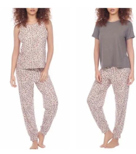 Primary image for Honeydew 3-Piece Lounge Set Pajamas Cheetah Print Joggers Tank Shirt NWT Large