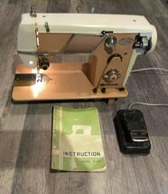 NELCO VINTAGE ORIGINAL R-500 ZIGZAG STRAIGHT STITCHING MACHINE WITH MANU... - $48.41