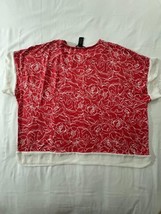 Grace Elements Women's Red & White Floral Top Blouse  Size XL image 8