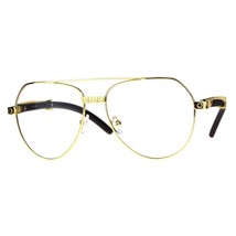 Wood Buffs Aviator Glasses Clear Lens Flat Top Aviators Unisex Fashion - $21.45