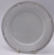 Noritake Christine 3290 8 in Salad Luncheon Plate Gold Trim Blue Band - £6.36 GBP