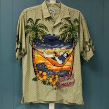 Big Dogs Hawaiian  cruise Men&#39;s lounging JUST DO IT TOMORROW Button Up S... - £33.23 GBP