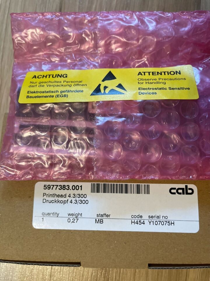 Squix 4.3 / 300dpi CAB Thermal Printhead(5977383.001) - $343.00