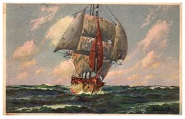 Sailing Ship at Sea Watercolor Print Unused Postcard - £37.43 GBP