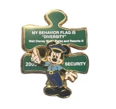Disney Cast Member Diversity 2006 Mickey My Behavior Flag Green Security... - $56.09