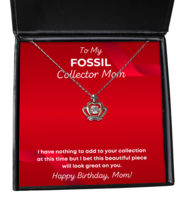 Fossil Collector Mom Necklace Birthday Gifts - Crown Pendant Jewelry Present  - $49.95