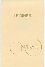 Maurice French Restaurant Le Diner Menu Hotel Parker Meridien New York  - $31.68