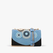 The Parama Blue Suede Leather Handbag image 5