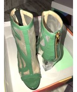 Katy Perry Shoes The Richie Mesh Patent Green 4.25 Heel Size 5M New In Box - $146.83