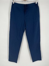 Uniqlo Cotton/Linen Slim Straight Ankle Cropped Leg Pants Sz S Blue - £17.03 GBP