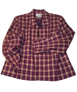 Purple and Brown Hues Zipper Front Jacket Shoulder Pads Hand Pockets Siz... - $352.76 MXN