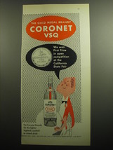 1958 Coronet VSQ Brandy Ad - art by Paul Rand - The Gold Medal Brandy - £14.76 GBP