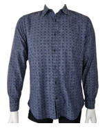 Diesel Denim Shirt Mens M Blue Medallion Print 100% Cotton Long Sleeve B... - $47.02