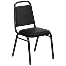 HERCULES Series Trapezoidal Back Stacking Banquet Chair in Black Vinyl - £63.44 GBP