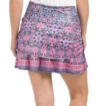 NWT LUCKY IN LOVE Pink Blue Radiant Ruched Sides Golf Skort S M L XL image 2