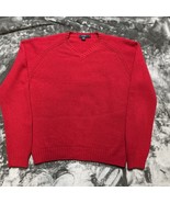 J Crew Mens 100% Lambswool Pullover V Neck Sweater Size M Red Vintage Ve... - $532.29 MXN