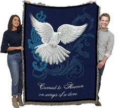 Tapestry Throw Made In The Usa From Cotton, Carried To Heaven On Wings Of A Dove - £61.02 GBP