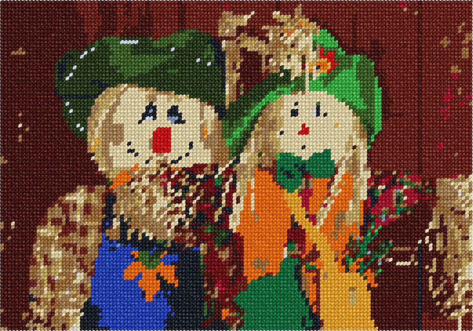Pepita Scarecrow Friends Needlepoint Canvas - $50.00+