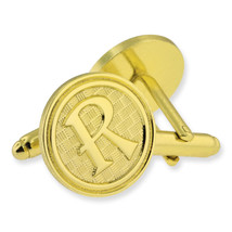 Letter R alphabet initials Cufflink Set Gold or Silver - $37.99