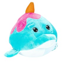 Dan Dee Ice Cream Narwhal Plush 9&quot; Dolphin Green Pink Cone - $11.74