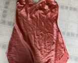 Victoria&#39;s Secret Medium Chemise Gown peach with lace trim neckline Adj.... - $26.96