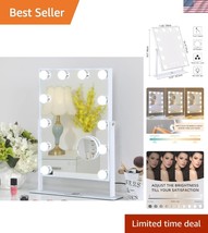 Dimmable Vanity Mirror with 10X Magnification &amp; Adjustable Lighting Options - $82.49