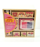 Melissa and Doug Friendship Stamp Set Wooden in Storage Box Arts &amp; Craft... - £8.66 GBP