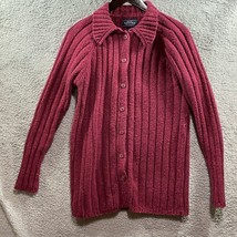 Sonoma Jean Co. Ramie Wool Blend Cardigan Sweater Women&#39;s Small Red - $12.00