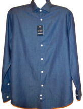 Penguin  Denim  Navy Blue  Men&#39;s  Button UP Shirt Size 17 34/35 - £29.61 GBP