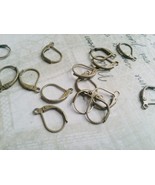 12 Leverback Earwires Ear Wires Antiqued Bronze Tone Lever Earring Findings - $5.12 CAD