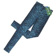 NWT H&amp;M x Kenzo Wool Legging in Blue Tiger Zebra Stripe Skinny Pants 2 - £34.77 GBP