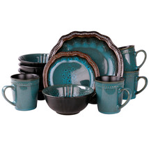 Elama’s Mystic Waves 16 Piece Dinnerware Set - $2,492.21 MXN