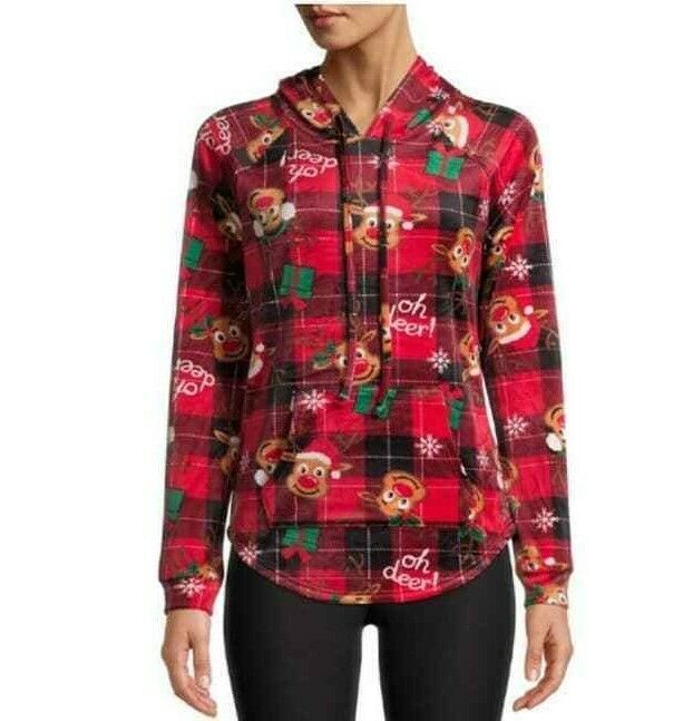 No Boundaries Juniors Christmas Plush Hoodie  Size XS 1 (LOC C3-2021) Item image 2