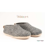 Handmade Indoor Shoes With Leather Sole - Charcoal Gray- Eco-friendly Ho... - €50,11 EUR