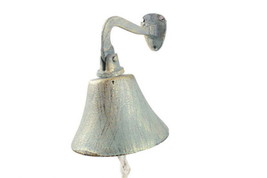 [Pack Of 2] Antique Seaworn Bronze Cast Iron Hanging Ship&#39;s Bell 6&quot;&quot; - £41.71 GBP