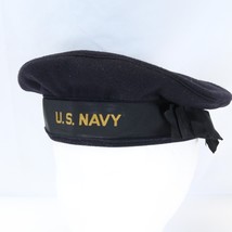 US Navy Flat Hat Wool Beret WWII ERA 1939 - 1945 Size 7 Donald Duck - £78.32 GBP
