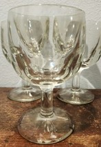 Vintage Goblets Clear Heavy Thick Glass Thumprint Ice Cream Sundae Goblets Trio - £19.75 GBP