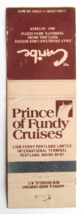 M/S Caribe - Prince of Fundy Cruises Lion Ferry  Maine 20 Strike Matchbook Cover - £1.19 GBP
