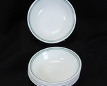 Corelle Rosemarie Fruit Bowls 5.375&quot; Lot of 6 Green Teal Bands - $23.51