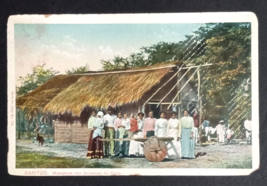 Santos Residents in Vicinity of Port Hut Wood Cart Brazil Postcard c1910s - $17.99