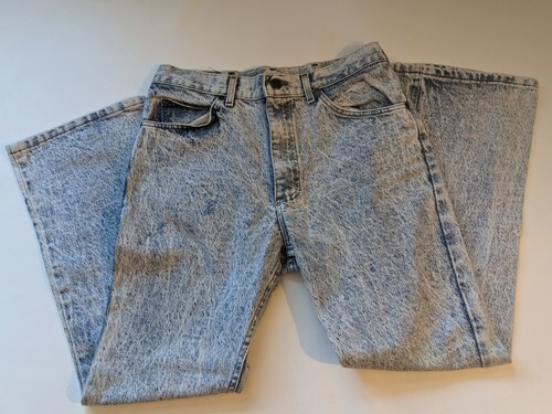 Vintage 1980 Lee Acide Jeans Délavé 33 x 30 Union Fabriqué Coton USA Item image 8