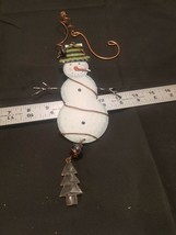 Hanging Snowman Metal Christmas Holiday Fall Winter Indoor Outdoor Decor - £4.50 GBP