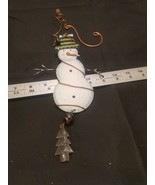 Hanging Snowman Metal Christmas Holiday Fall Winter Indoor Outdoor Decor - £4.48 GBP