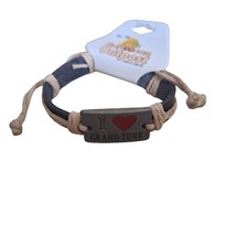 Caribbean Outpost I Love Grand Turk Faux Leather Adjustable Bracelet New - $10.73