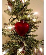 VINTAGE CRANBERRY GLASS CHRISTMAS MIDWEST KUGEL RED HEART ORNAMENT - £19.36 GBP