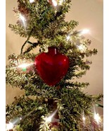 VINTAGE CRANBERRY GLASS CHRISTMAS MIDWEST KUGEL RED HEART ORNAMENT - $24.75