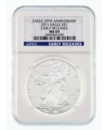 2011 American Silver Eagle 25th Anniversary Graded by NGC as MS-69 Early... - $98.10 CAD
