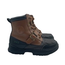 Polo Ralph Lauren PRL Colbey Boots Brown Leather Buckle Lace Boys Kids Size 3 - £35.60 GBP