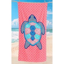 Sea Turtle Beach Pool Towel 100% Fiber Reactive Nautical Cotton Teal Blu... - $17.57