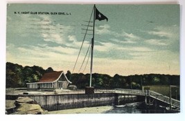 Glen Cove Long Island New York Yacht Club Station Antique PC Posted 1918 - £6.29 GBP